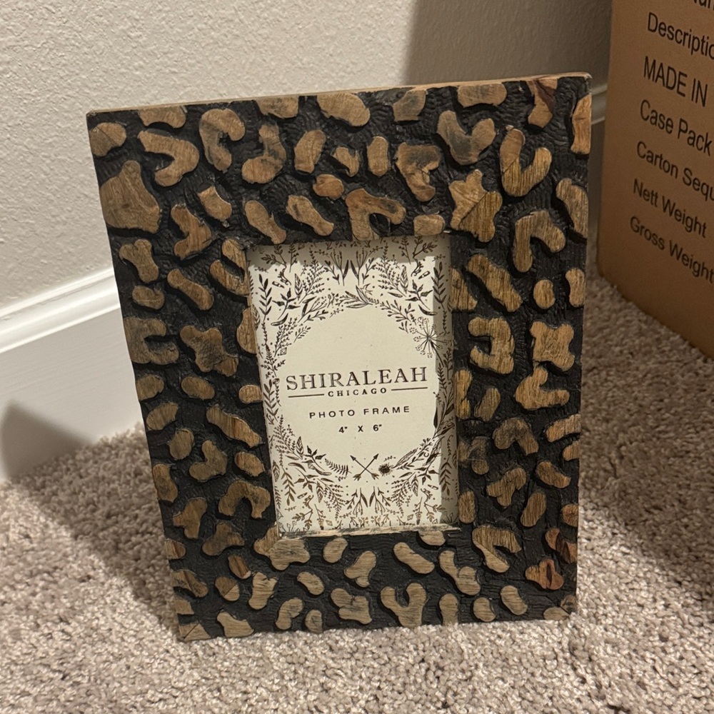 Francesca's Collections Black and Tan Leopard-Print Photo Frame